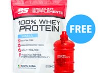 main image for ad Discount Supplements 100% Whey Protein 2.5kg + Free Water Bottle 2L