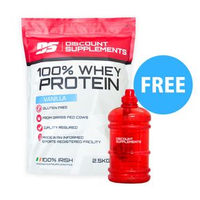 Discount Supplements 100% Whey Protein 2.5kg + Free Water Bottle 2L