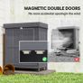 Outdoor Garden Storage Shed Tool Wooden Box Double Doors w/ Shelf Hinged Roof Image 5