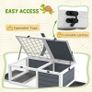 Tortoise Table with Wooden Lamp Holder, Wooden Tortoise House w/ Openable Lids, Pull-Out Trays - Grey Image 4