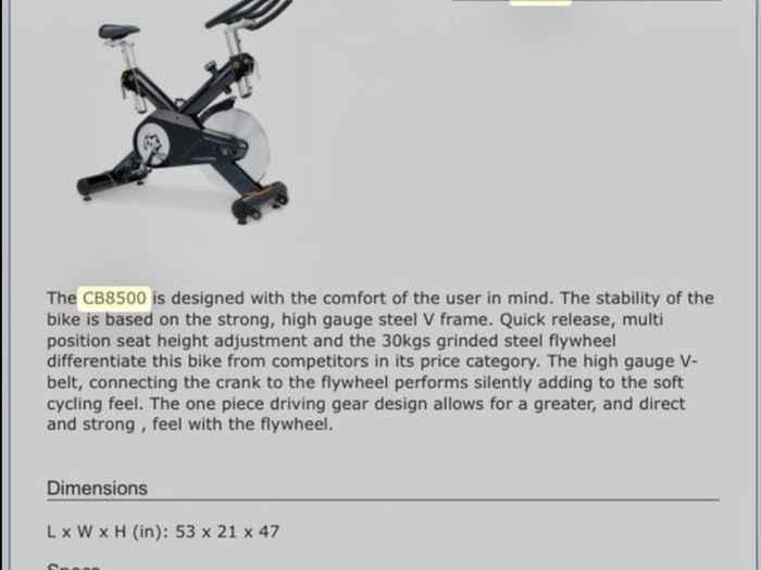 Sportop cb8500 spin bike