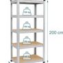 Heavy-Duty Shelving Unit, 5 Tiers, HWD: 200 x 90 x 60 cm, Silver up to 875 kg, basement & garage, storage rack, steel Image 4