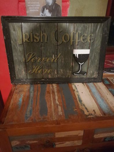 Irish coffee wooden sign