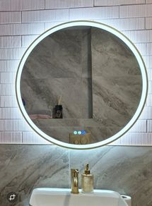 LED Mirrors Ensuite Many Sizes and Shapes Bathroom Bedroom Bluetooth Speakers Demister Antifog Fog Free Makeup Dual LED Bright Light Adjustable Brightness Touch Sensor