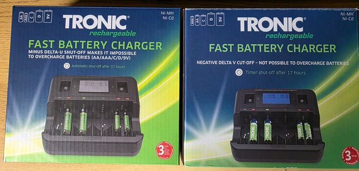 2 x Battery Chargers plus Rechargeable Batteries for Sale.