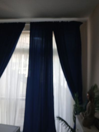 blue curtains x4 each one 57cmx250 cm ikea 20 euro for 4 origial price 60 euro