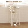 3 Piece Bar Table Set, Bar Table with Shelf, 2 Stools with Footrest, Kitchen Table and Chairs for Dining Room, Pub, Cafe Image 5