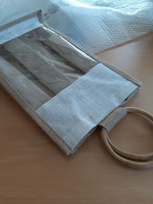 Hessian two-bottle wine bag