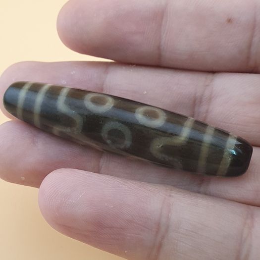 Vintage Himalayan Tibetan 7 Eyes Agate Dzi Bead Amulet