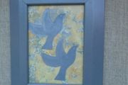 Fabric picture, Doves, Home decor, Picture, Gift