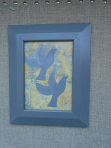 Fabric picture, Doves, Home decor, Picture, Gift