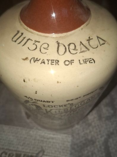 Vintage Whiskey Crock from Locke's Kilbeggan Distillery Westmeath, Uisge Beatha meaning "water of life", Postage available or Collection