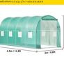 Walk-in Tunnel Greenhouse, 15 x 7 x 7 ft Portable Plant Hot House with Galvanized Steel Hoops, 1 Top Beam, 2 Diagonal Poles, 2 Zippered Doors & 8 Roll-up Windows, Green Image 4