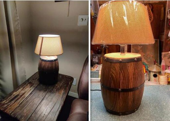 Natural barrel decoration lighting table lamp bedroom bedside night light bar cafe restaurant creative desk lights