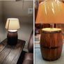 Natural barrel decoration lighting table lamp bedroom bedside night light bar cafe restaurant creative desk lights Image 8