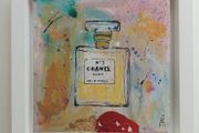 Framed Original Abstract Painting Chanel No. 5 Perfume Contemporary Art Painting  Original Gift