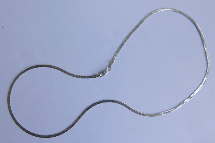Vintage 925 Sterling Silver 16" Necklace Flat Chain 3.1 grams