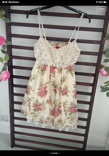 dress cream floral dress Christina v medium