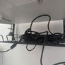 White Electric Height-Adjustable Standing Desk (with Cable Management & Headphone Hook) Image 6