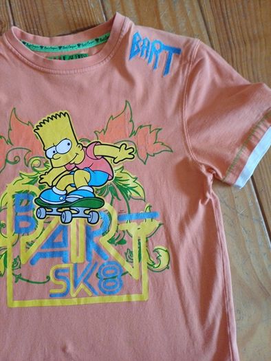 Age 9-10 Orange Bart Simpson Teeshirt