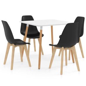 5 Piece Dining Set Black
