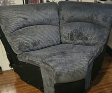 Corner sofa section - grey corduroy