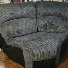 Corner sofa section - grey corduroy