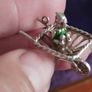 Vintage Silver Pixie In Wheelbarrow Pendant or Charm,NUVO. Image 3