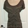 Monsoon Khaki Loose Fitting Emblished Top Size 12 Image 3
