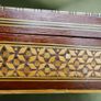 Vintage Handmade Wooden Jewelry Box Wood Trinket Storage Wood Box Mother of Pearl Inlay Image 4