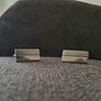 4 Pairs Men's Cufflinks - Silver & Blue Modern Designs Image 8