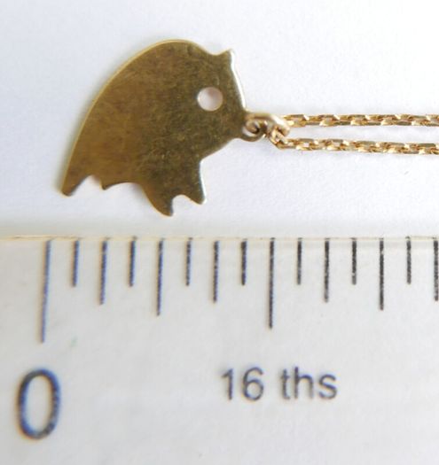 Gold over 925 Sterling Silver Bird Pendant Necklace 18" MIDAS ALTRO BIRD PENDANT NECKLACE 1,9g