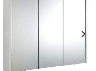 Clearance: Gloss White Design 900mm Mirror Cabinet