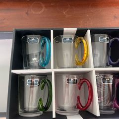 Newgrange living set of 6 rainbow clear coffee mugs
