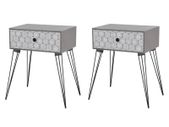 Nightstands with Drawer 2 pcs Grey
