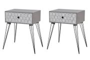 Nightstands with Drawer 2 pcs Grey