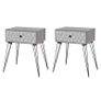 Nightstands with Drawer 2 pcs Grey Image 2