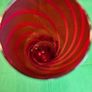 Elegant Murano-style vase made of art glass in ruby red with white spiral stripes Image 10