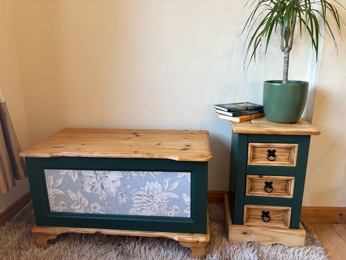 Handmade Upcycled Green Furniture Set