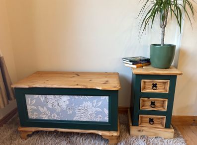 Handmade Upcycled Green Furniture Set