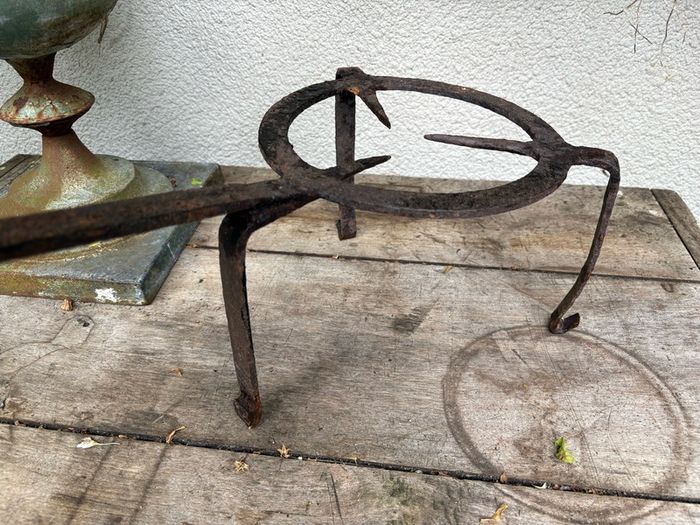 19 th Century Hand Forged wrought iron Fire Hearth Trivet