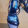 Ladies petrol blue heels size 4 Image 2