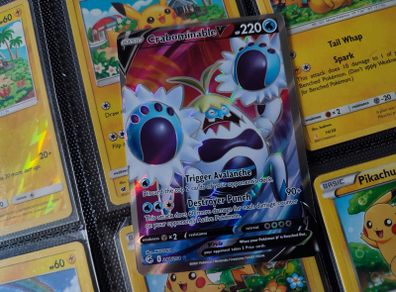 Crabominable V ! Ultra Rare ! from Fusion Strike Set ! 2021 ! Pokemon Card !