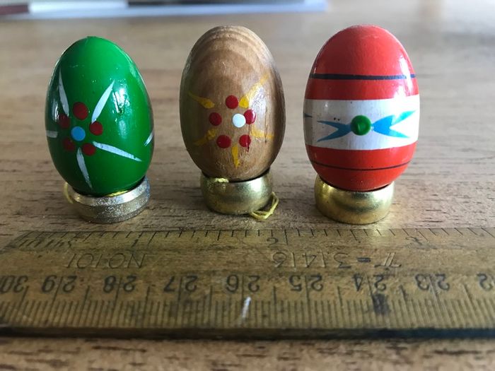 Vintage Hand Painted Wooden eggs (Not toys)