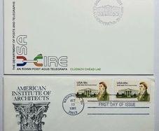 Ireland 1981 James Hoban White House Architect FDC Irish & USA Envelopes Stamps