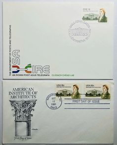 Ireland 1981 James Hoban White House Architect FDC Irish & USA Envelopes Stamps