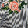 Pinstripe Embroidered Blouse BNWoT Image 2