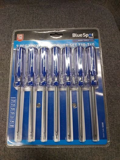 Torx Screwdriver Set BlueSpot 7 Piece T10 T40  Brand New