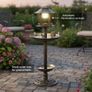 Solar LED Decorative Bird Bath Sun Garden Fountain Weatherproof Plastic 39x96 Cm Outdoor Water Feature with Integrated Pump Image 3