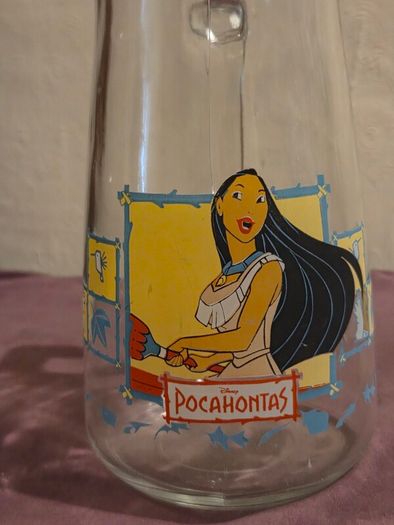 1990's Disney Pocahontas Glass Pitcher